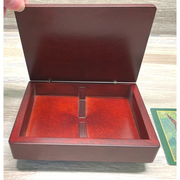 Golf Playing Cards in Wood Box 2 Decks Vintage Office Desk Display - Picture 8 of 12